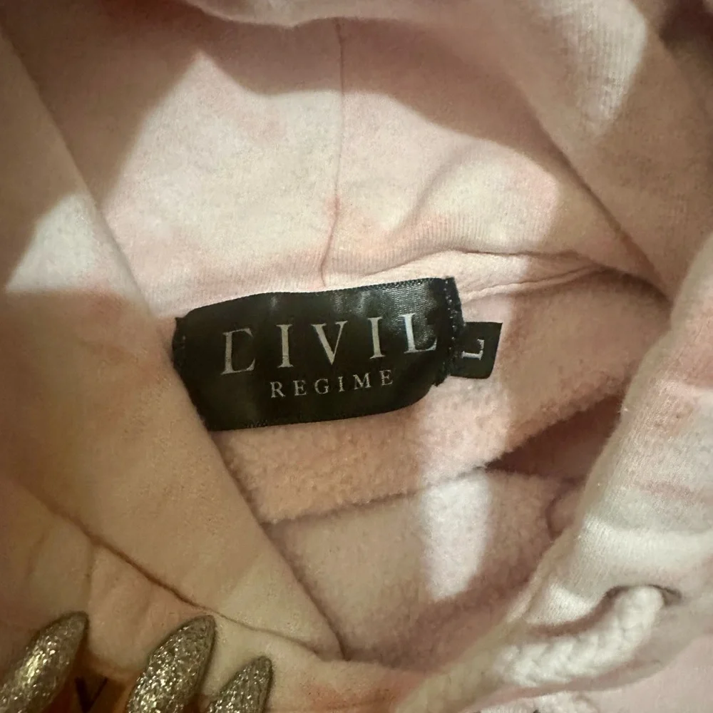 Civil Regime “Roses” Pink Tie-Dye Hoodie with Floral Embroidery size Large - Picture 2 of 3